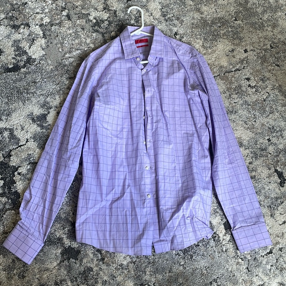 Hugo Boss. Sharp Fit. Purple Window Pane.